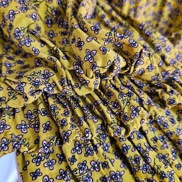 Easel Ruffled Tiered Long Sleeve Sundress Mini Babydoll Dress Boho Ditsy Floral - Picture 9 of 16